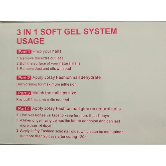 Jofay Fashion DIY Nail Tips Rounded Acrylic Nails 160Pcs Soft Gel Press-On Tips - Picture 9 of 9